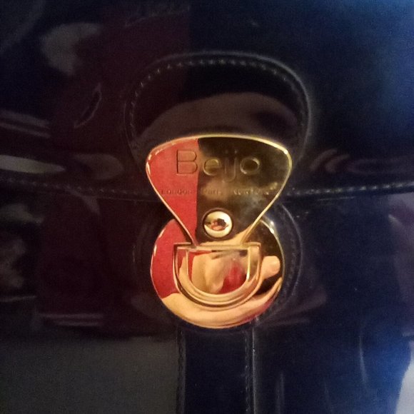 Beijo Patent Dark Blue Purse - Picture 5 of 14